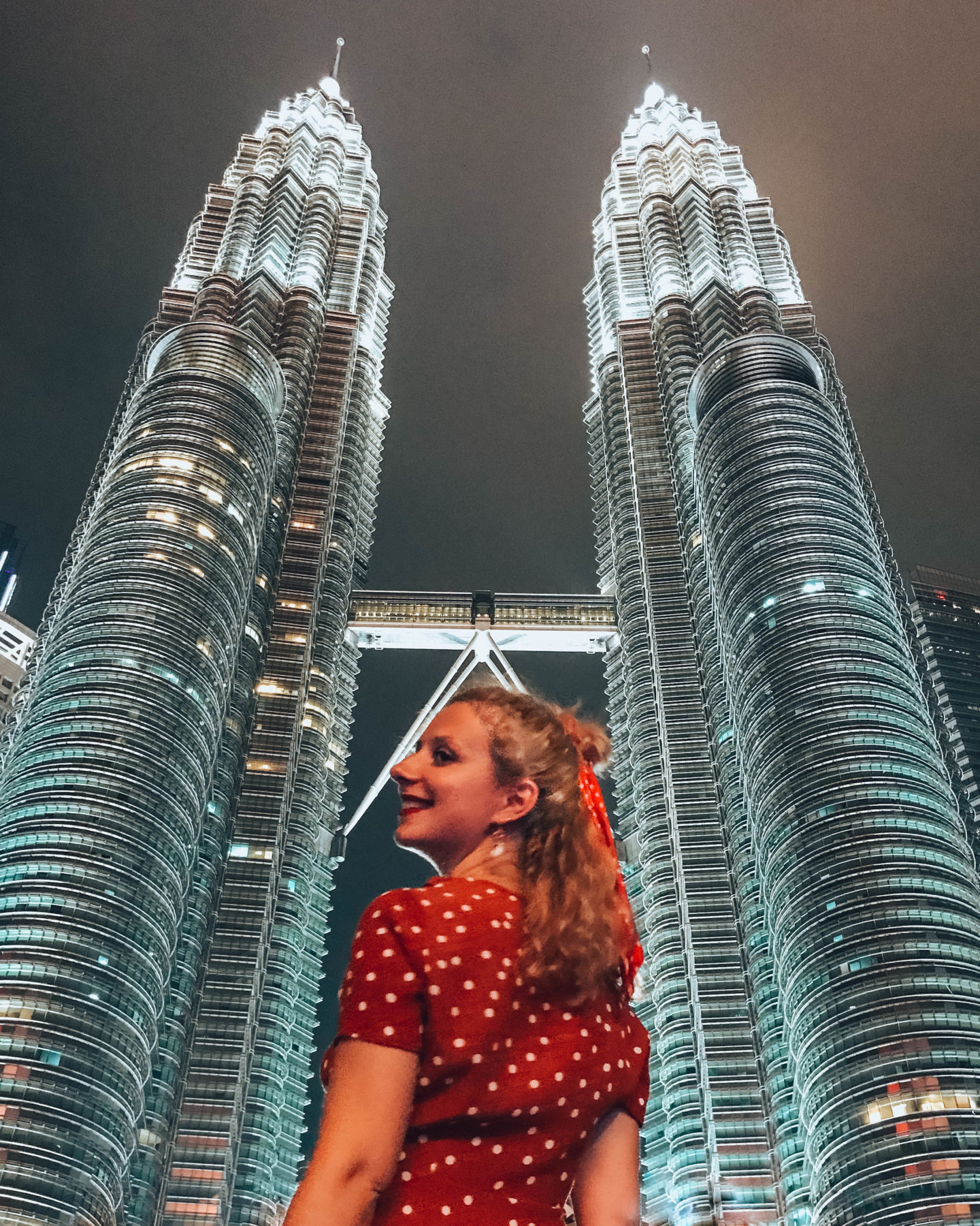 The Petronas Twin Towers by night in Kuala Lumpur