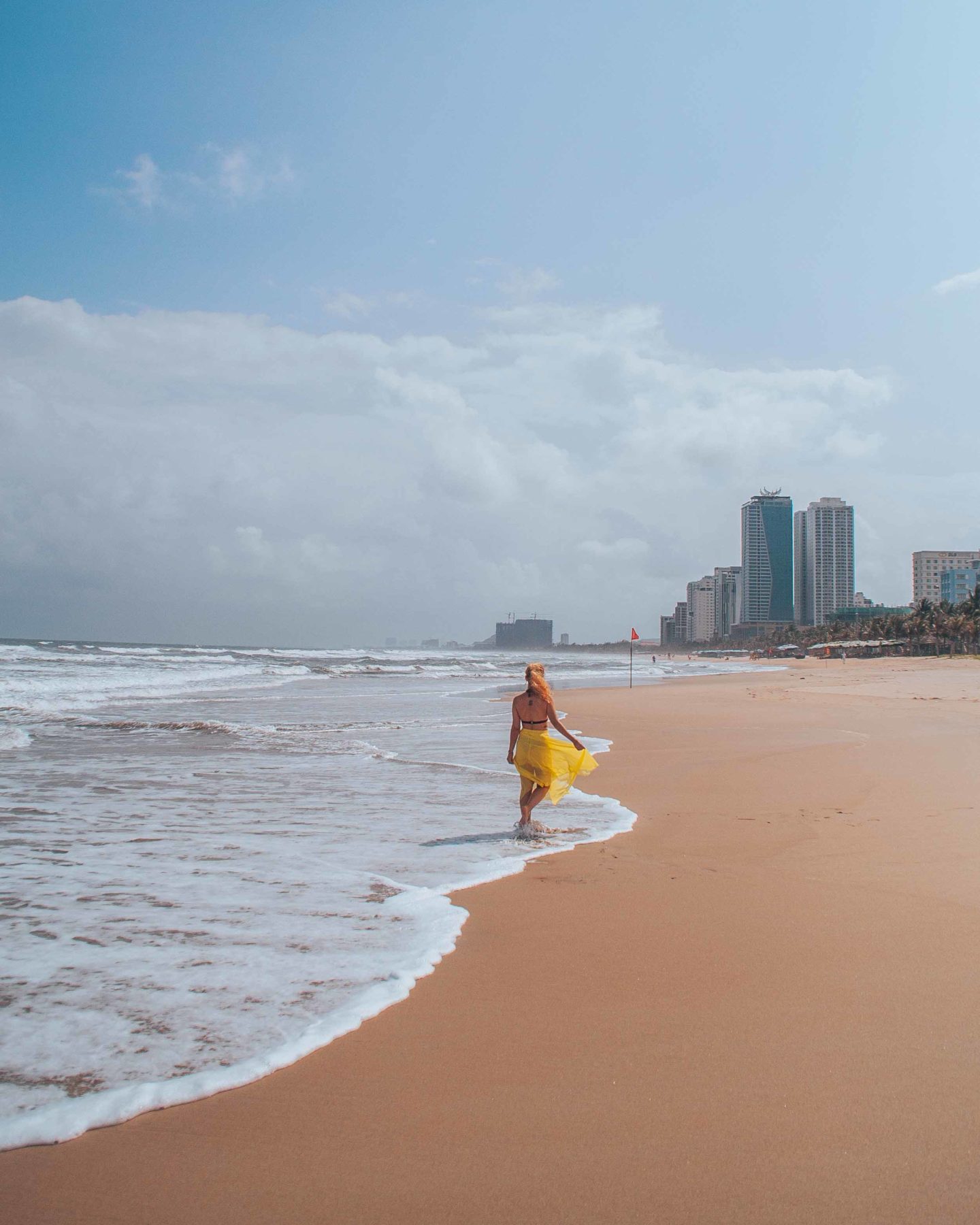 Wandering on the famous My Khe Beach in Da Nang, Vietnam