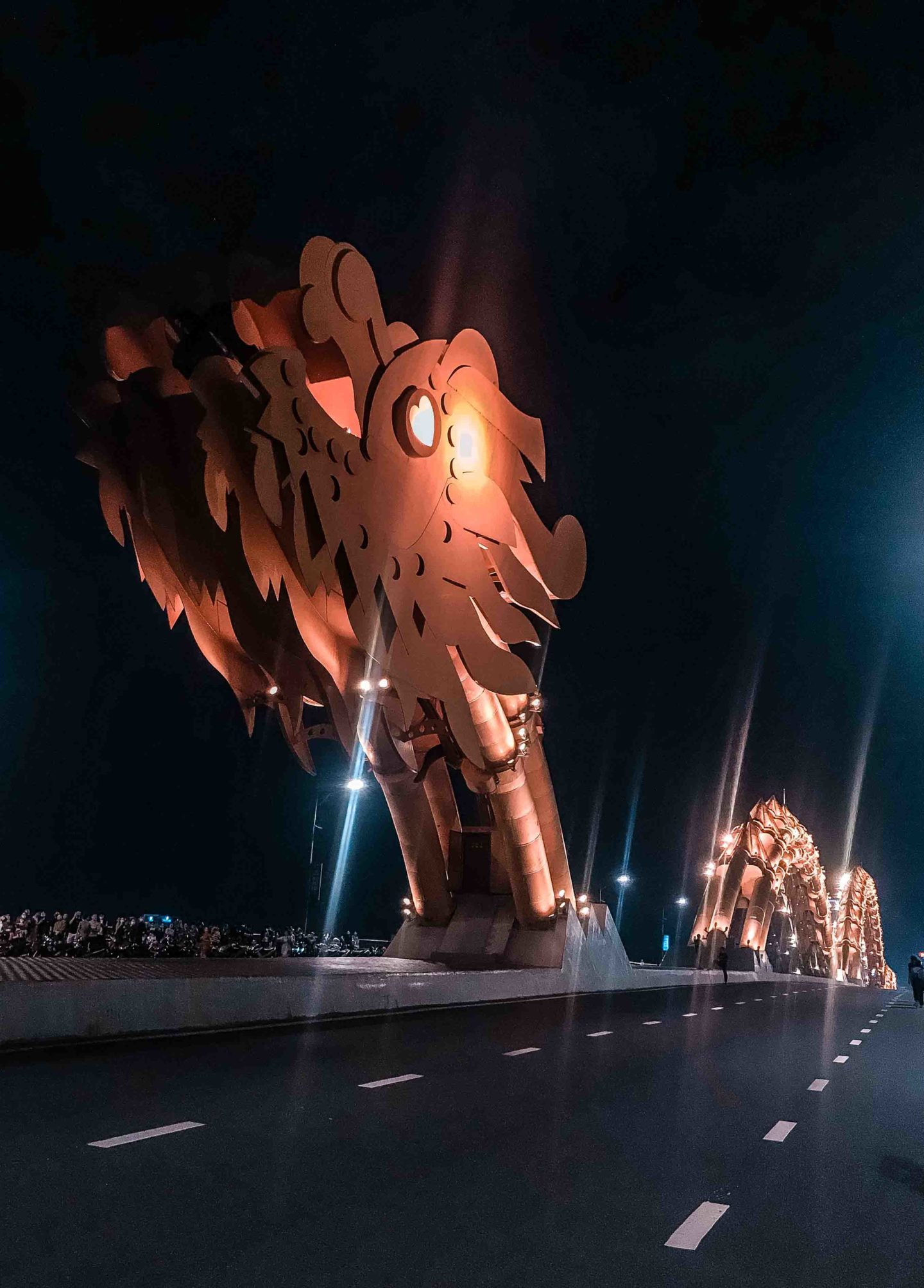 The Dragon Bridge of Da Nang by night