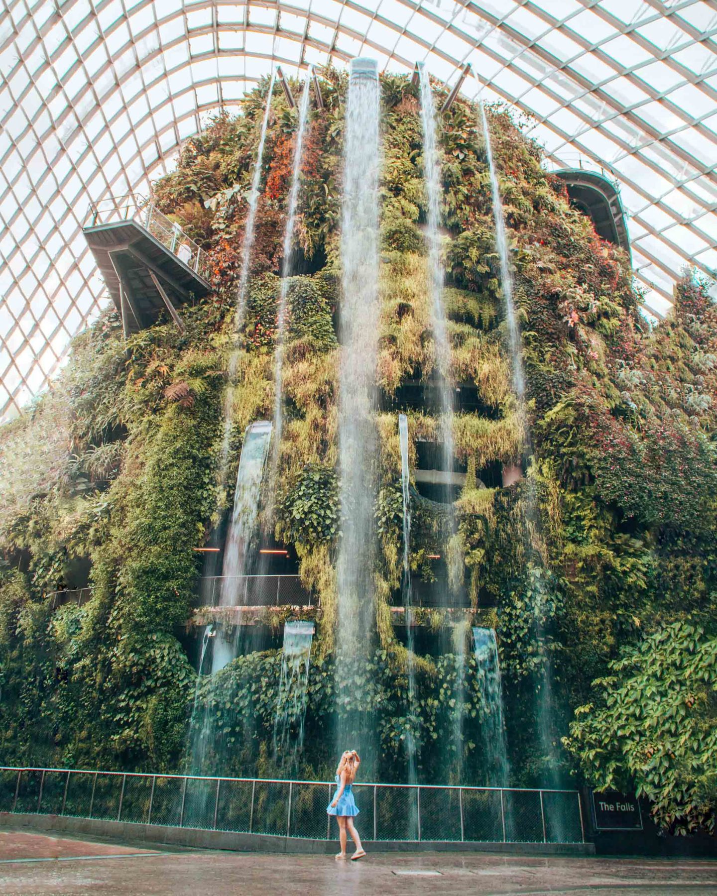 Cloud forest waterfall in the Gardens by the Bay, Singapore