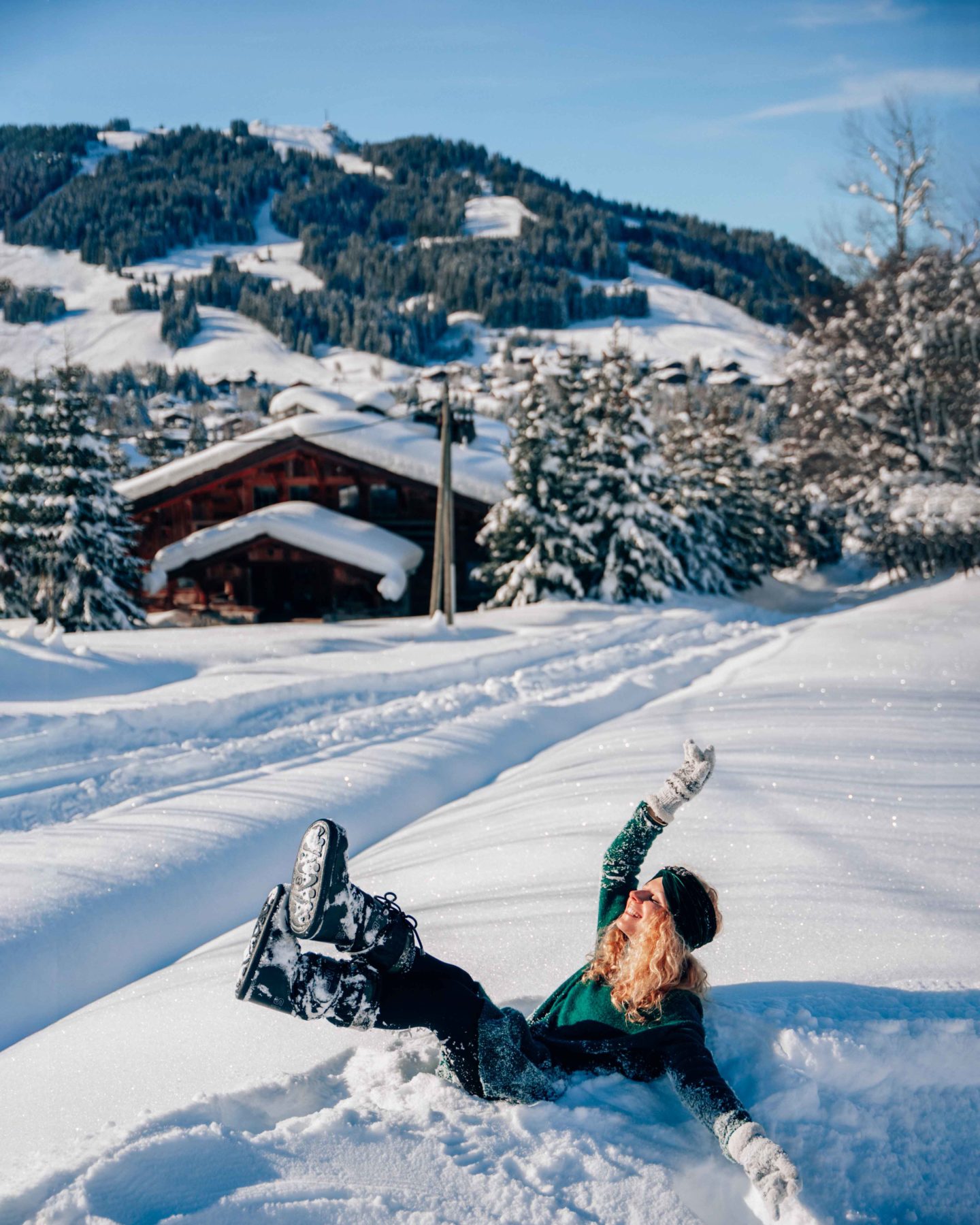 Happy in the snow in Megeve