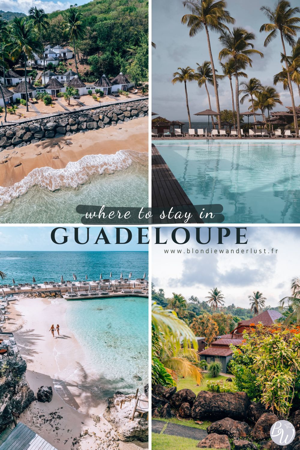 Guide about where to stay in Guadeloupe, Pinterest pin